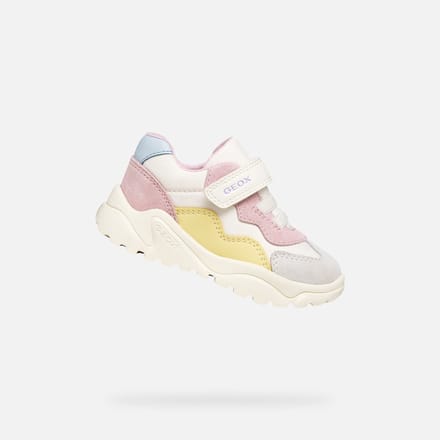 GEOX CIUFCIUF PEUTER Sneakers - WIT/ROZE - Maat 24
