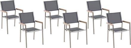 GROSSETO - Tuinstoel set van 6 - Grijs - Polyester
