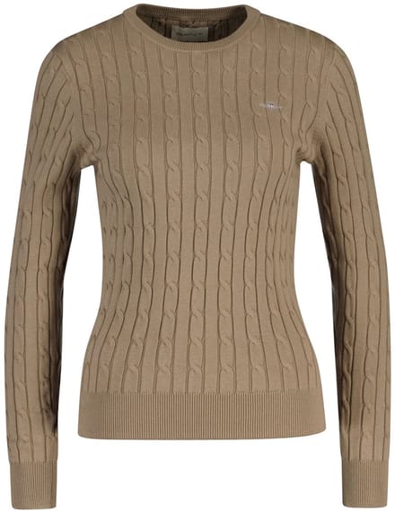 GANT Gebreide trui STRETCH COTTON CABLE C-NECK