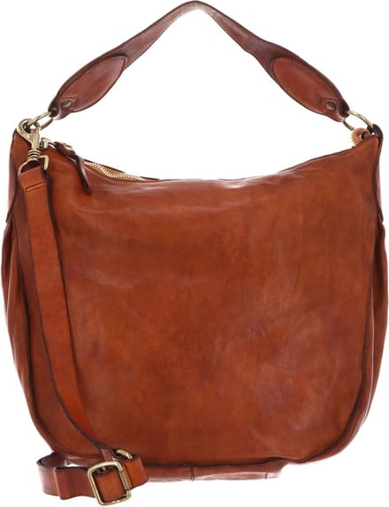 CAMPOMAGGI Leren Schoudertas Shoulder Bag Cognac Bruine