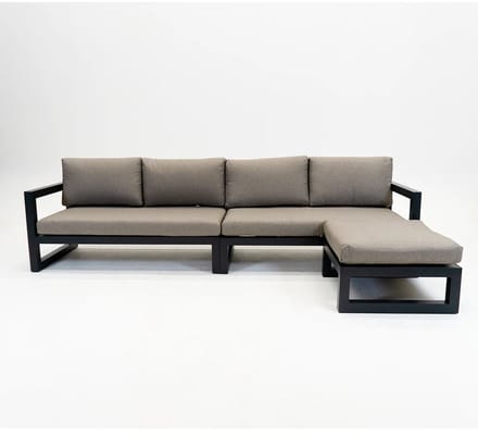 Vita Grosso 4-zits bank + hocker antraciet