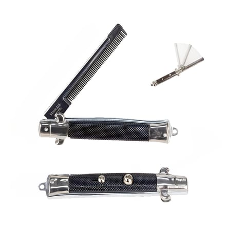 Peigne de Coiffage pour Hommes à Dents Fines Double Usage - Peigne Pliable noir