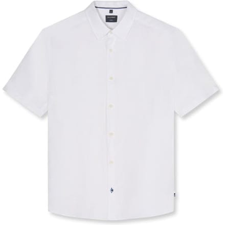 OLYMP Casual regular fit overhemd - korte mouw - structuur - wit