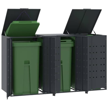 vidaXL - Containerberging - 3 - containers - 207x79x117 - cm - staal - antraciet