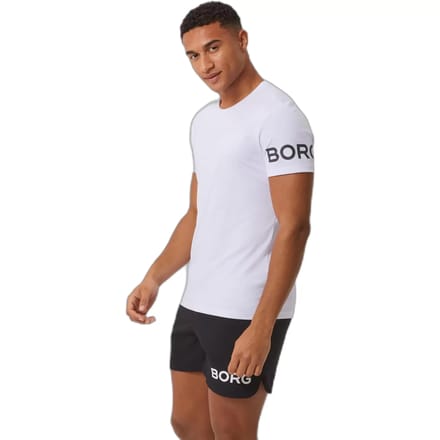 Björn Borg Sportshirt Heren Korte Mouw - Wit - Gerecycled Polyester - Maat S
