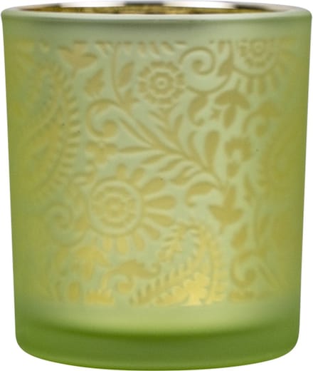 Theelichthouder paisley lime small 8cm*