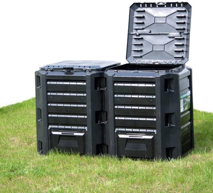 Tuincompostbak - Compostvat Composteerbak - Afval Verwerken - Hoge Warmteontwikkeling - 380 liter - Zwart