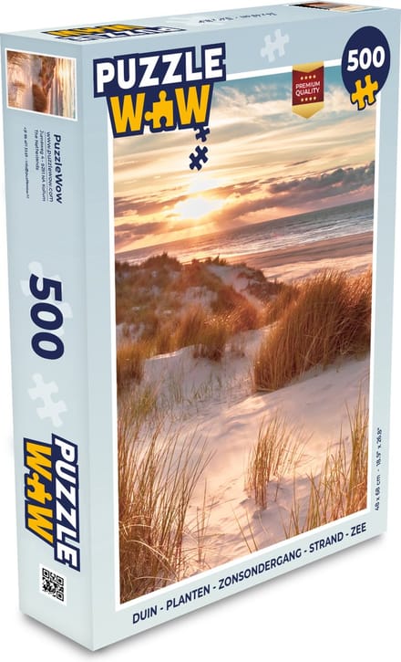 Puzzel Duin - Planten - Zonsondergang - Strand - Zee - Legpuzzel - Puzzel 500 stukjes