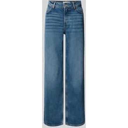 Wide leg jeans van een mix van katoen en viscose