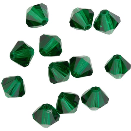 Glas geslepen glitterkralen, 6 mm - Emerald