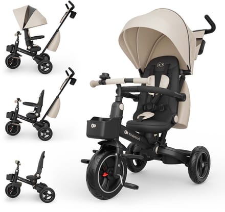 Kinderkraft SPINSTEP 2 PLUS - Driewieler - Meegroeiend - Verstelbare Rugleuning - Beige