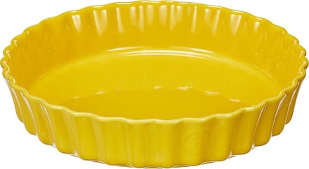 Keramische Taartvorm met Hoge Randen - Geel - 28x28 cm