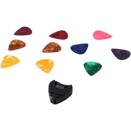 10 STUKS Gitaarpick Plectrum en Gitaarpick Houder Set Draagbaar Bas Accessoires Gereedschap brown