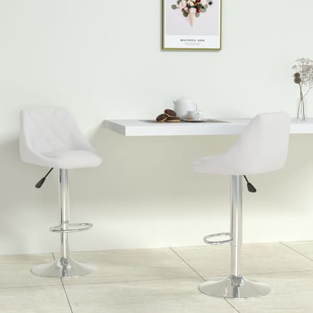 vidaXL - Barstoelen - 2 - st - kunstleer - wit
