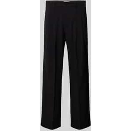 Wide fit broek met persplooien, model 'Leek'