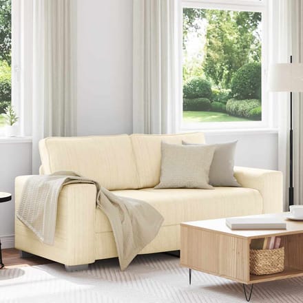 vidaXL - Loveseat - Sofa - Crème - 180x77x82 - cm - Corduroy - Stof