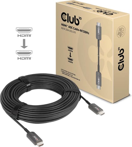 Club 3D Ultra High Speed HDMI™ AOC-kabel 4K 120 Hz/8K 60 Hz, unidirectioneel, 20 m