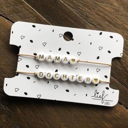 Armbandjes beige Mama & Dochter