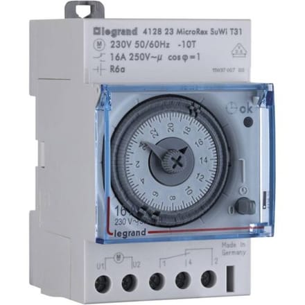 Legrand 412823 DIN-rail schakelklok Analoog 230 V 4000 W