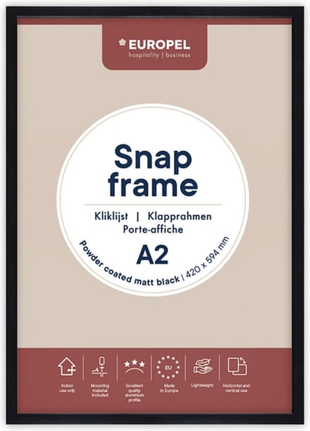 Kliklijst europel a2 25mm mat zwart | 10 stuks