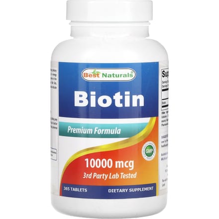 Best Naturals, Biotine, 10 000 mcg, 365 comprimés