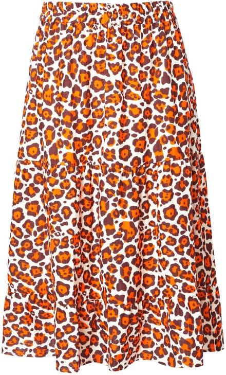 Ulla Popken - Dames - Midi-rokken - Bruin - Maat 46+