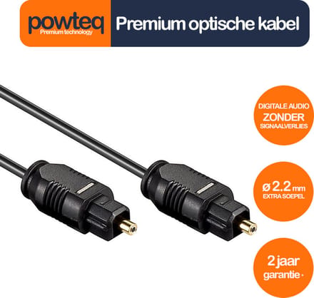 Powteq - 15 meter premium optische geluidslabel - Toslink kabel