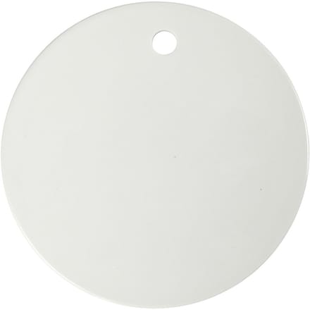 Label porselein, d 15 cm, dikte 0,5 cm, wit, 1 stuk