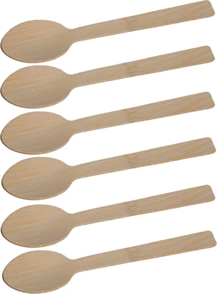 BBQ/verjaardag/camping wegwerp bestek - lepels - 72x - bamboe - 17 cm