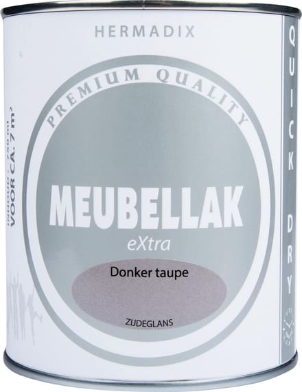 Hermadix Meubellak eXtra - Dekkend - Zijdeglans Donker taupe