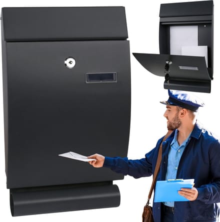 Brievenbus met slot en 2 sleutels Robin 41x24,5x7,5 cm