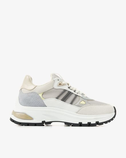 VIA VAI Liz Dae Sneakers Dames - Leer,Mesh,Su�de - Geel