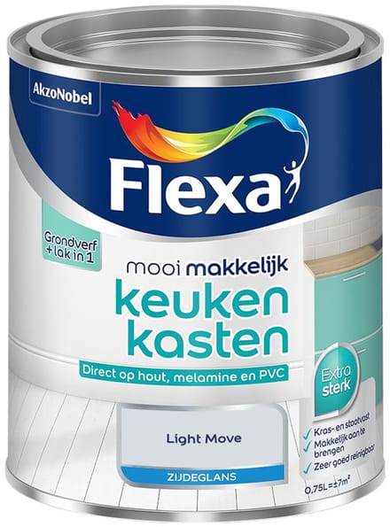 Flexa - Mooi Makkelijk Keukenkasten Zijdeglans - Light Move - Mengverf - 750 Ml
