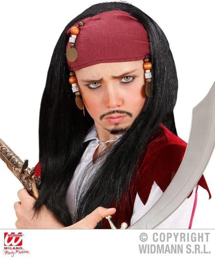 WIDMANN - Zwarte piratenpruik voor kinderen