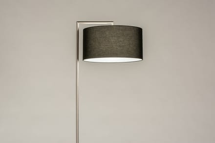 Lumidora Vloerlamp 31088 - BRED - E27 - Zwart - Staalgrijs - Metaal