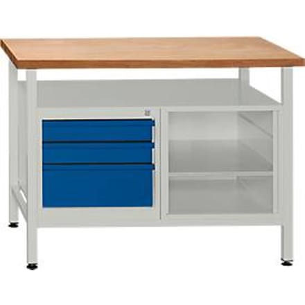 Werkbank met 1 legbord en 3 schuifladen