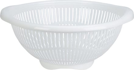 Excellent Houseware Keuken vergiet/zeef - wit - kunststof - 30 x 31 x 14 cm