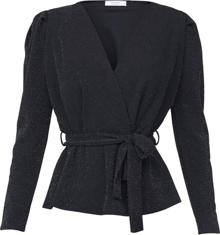 SISTERS POINT Nasa-ls1 - Dames Blouse - Black/silver - Maat M