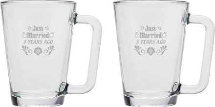 Gegraveerde set theeglazen 26cl Just Married 3 years ago