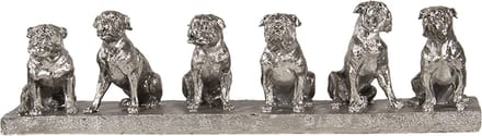Clayre & Eef Beeld Hond 52x12x14 cm Zilverkleurig Polyresin Woonaccessoires