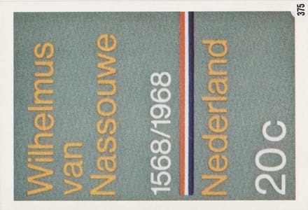 Briefkaart met afbeelding Wilhelmus van Nassouwe postzegel