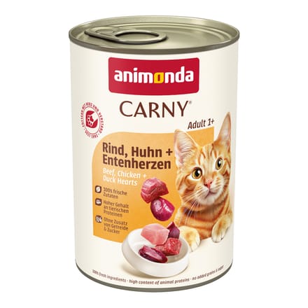 6x400g Adult Rund, Kip & Eendenhart animonda Carny Kattenvoer