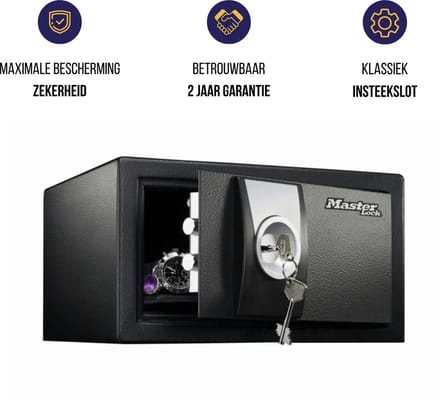MasterLock Kluis Small - Met sleutelslot - Massief staal - Te verankeren - 167 x 290 x 264 mm - X031ML