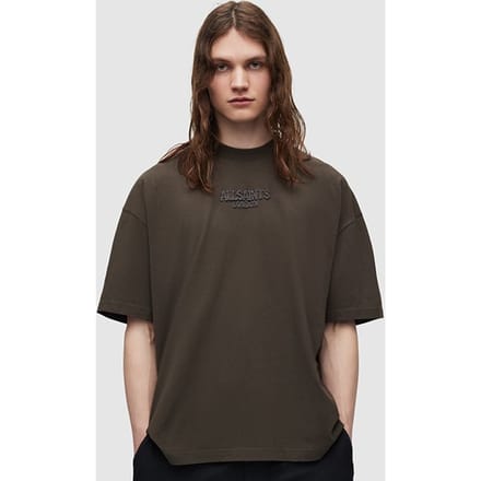 AllSaints Bones Ss Crew Rye Grass Green Größe: S | Basic T-Shirts Outlet | Herren | Grün