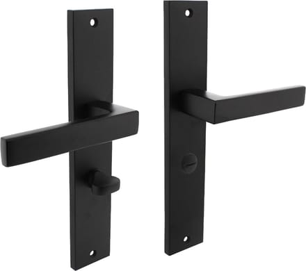 Intersteel Deurkruk Hera op schild 245x45 mm WC63/8 mm mat zwart