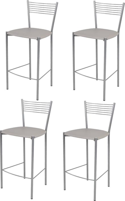 Tommychairs Elegance - Eetkamerstoelen - Set van 4 - Chroom & Cappuccino - Kunstleer
