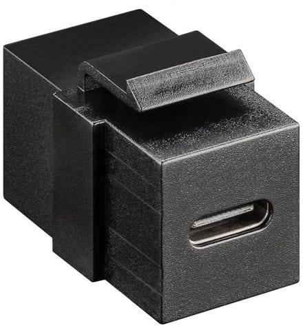 USB-C Keystone voor Patchpaneel - USB-C (v) naar USB-C (v) - Zwart