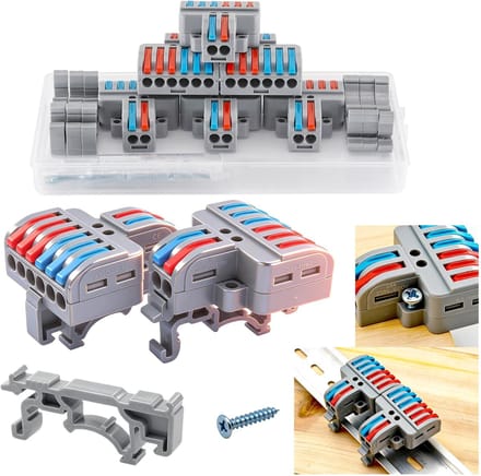Dailygoods - Set van 6 Druk Snelkoppelbare Draadconnectoren 14AWG