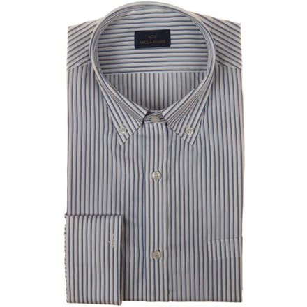Paul & Shark Overhemd Cotton Twill 2-Tone Stripe Blauw-Zand / male