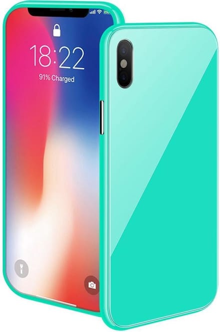 Magnetische case met gekleurd achter glas Geschikt voor de iPhone XR -groen